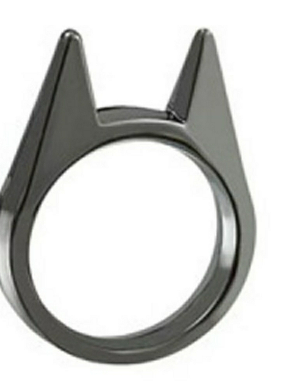 Vacation Unisex Cat Ear Ring For Safety - Gunmetal Tone